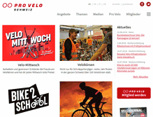 Tablet Screenshot of pro-velo.ch